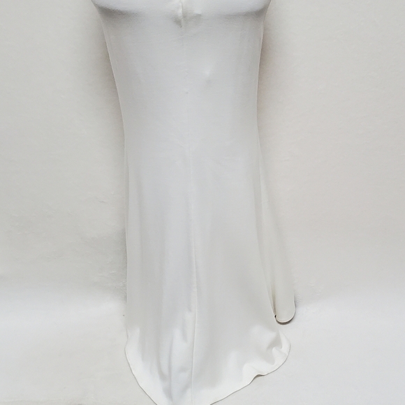 TONY Bowls Ivory Multi-color Beaded Jewel Neckline Draped Two-Piece Dress 4 - Picture 15 of 16